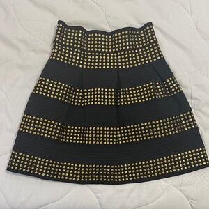 Elegant Black and Gold Women's A-Line Skirt